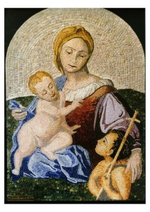 mosaico Madonna con gesu bambino e san giovanni battista miramosaici